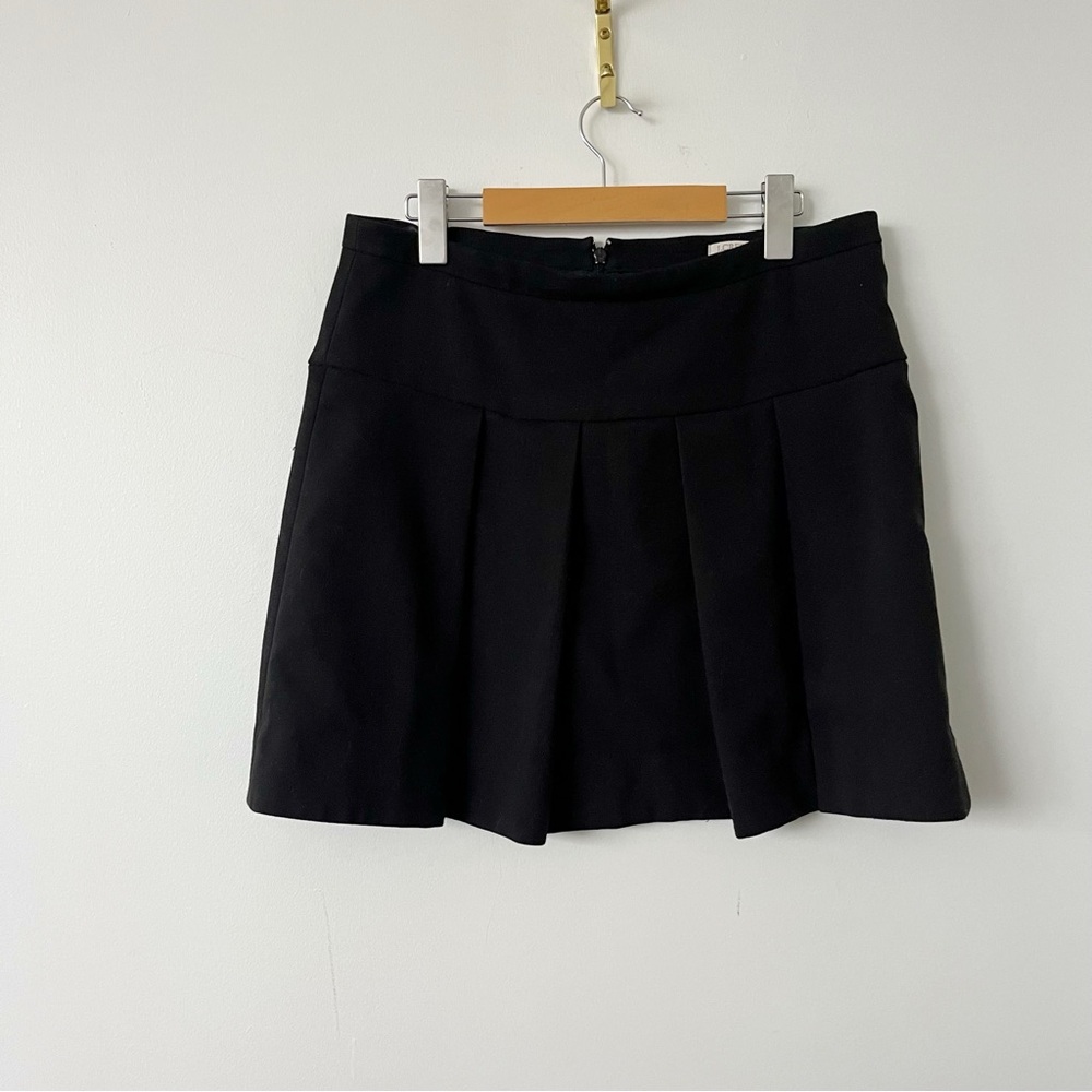 J. Crew Black Pleated Mini Skirt